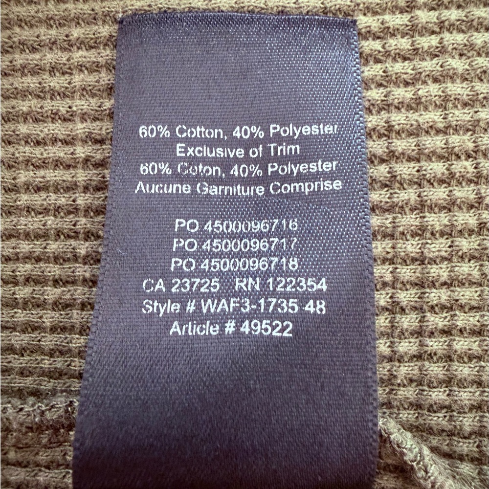 Aritzia TNA Alder Olive Green Waffle Knit Long Sleeve Thermal Top - Picture 11 of 11